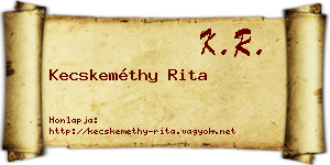 Kecskeméthy Rita névjegykártya