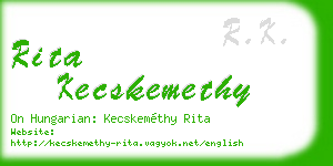 rita kecskemethy business card