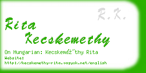 rita kecskemethy business card